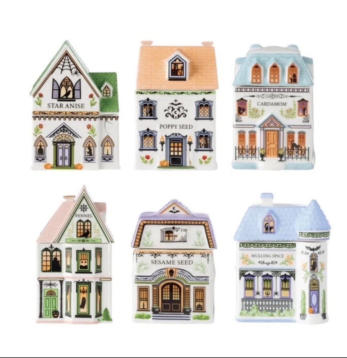 Lenox 2026 Halloween Spice Village 6 Piece Spice Set Never Opened New in Box NIB Lenox 2026 Halloween Spice Village 6 Piece Spice Set Never Opened New in Box NIB