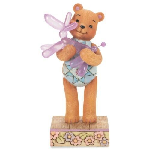 Jim Shore Button & Squeaky Dog Balloon Figurine Bear Pastel Flower Resin 6005128