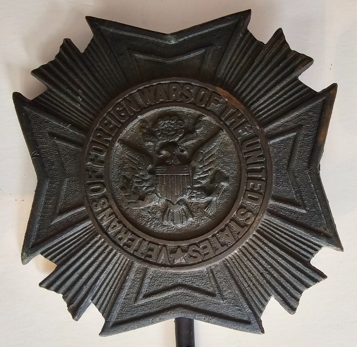 Vintage VFW Veterans Foreign Wars Metal Grave Marker Plaque Sign Vintage VFW Veterans Foreign Wars Metal Grave Marker Plaque Sign