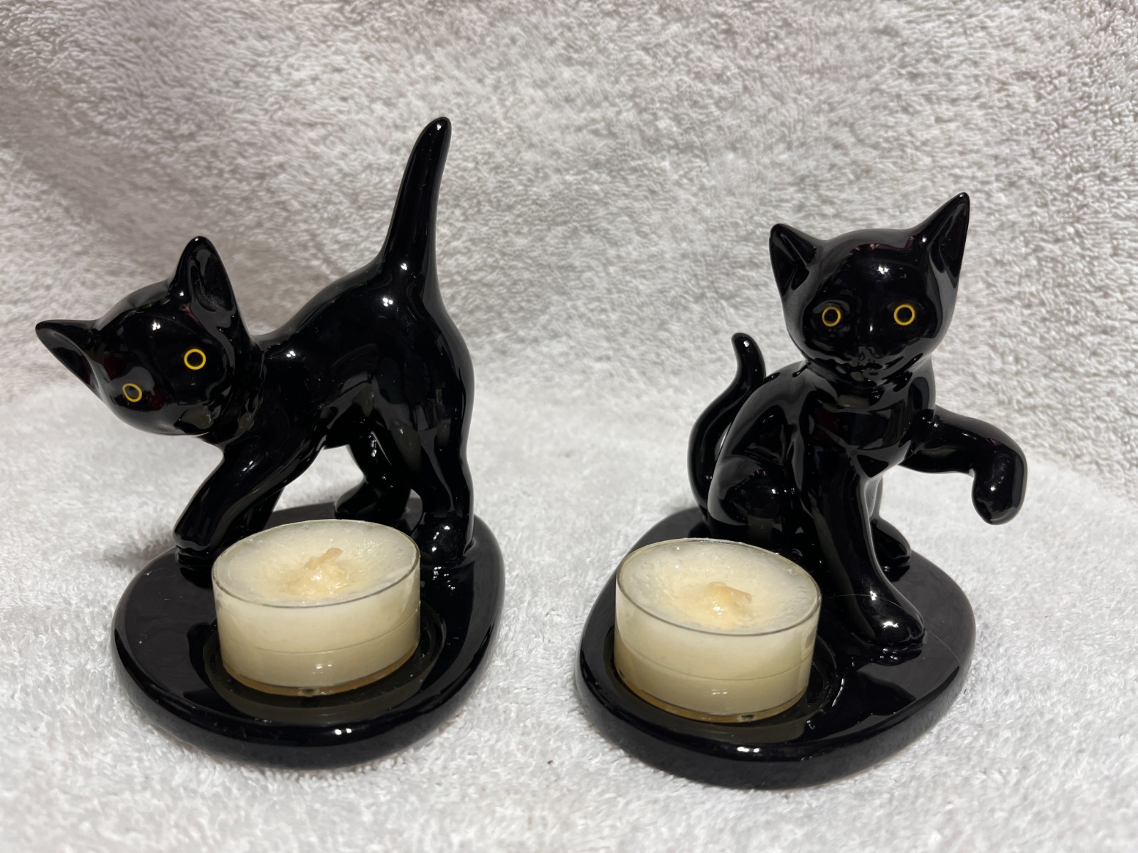 Vintage PartyLite Kitty and Katty Tealight Holder Set - Retired Vintage PartyLite Kitty and Katty Tealight Holder Set - Retired