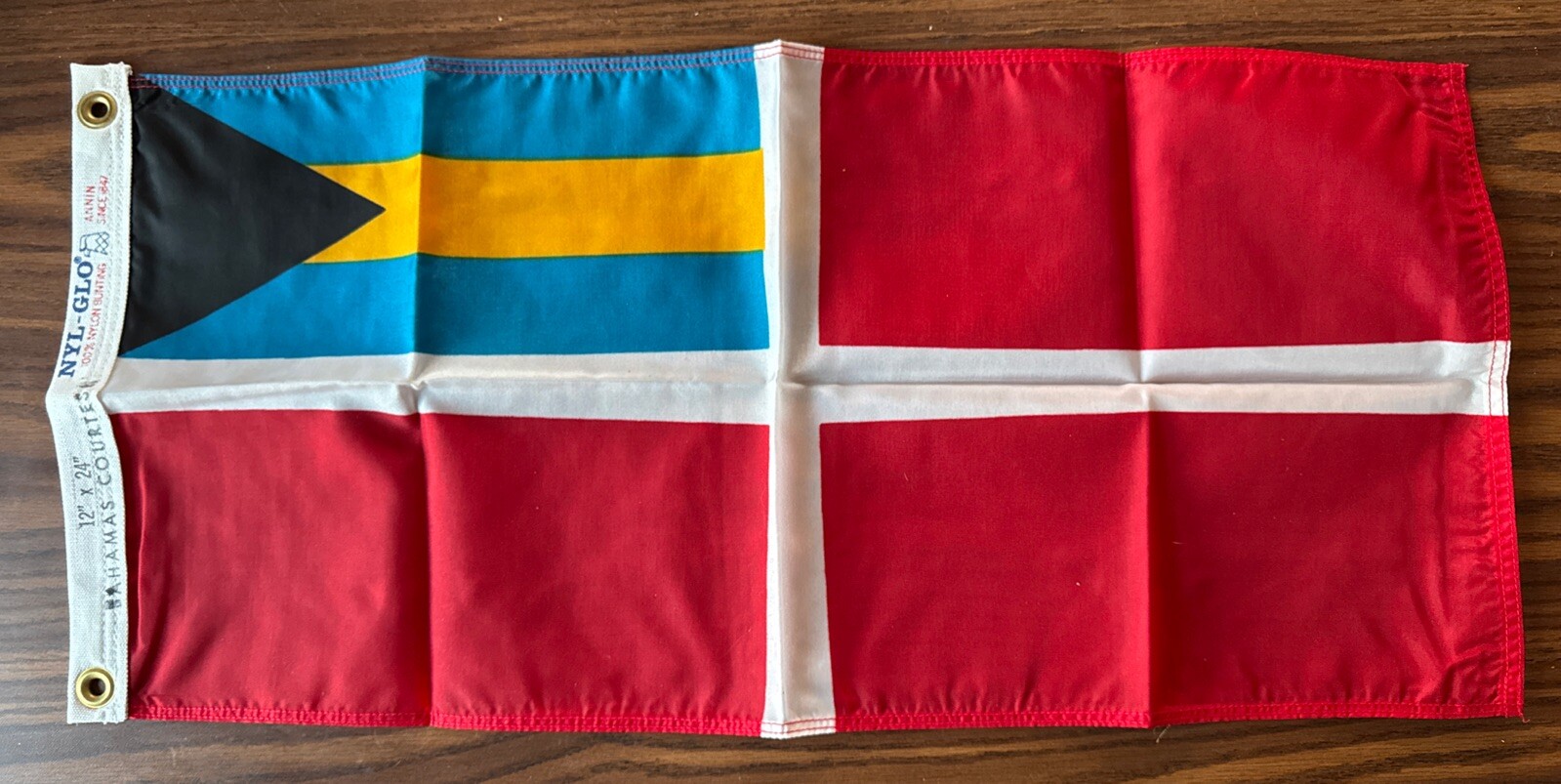 Vintage 12" x 24" Nyl-Glo Bahamas Courtesy Flag Vintage 12" x 24" Nyl-Glo Bahamas Courtesy Flag