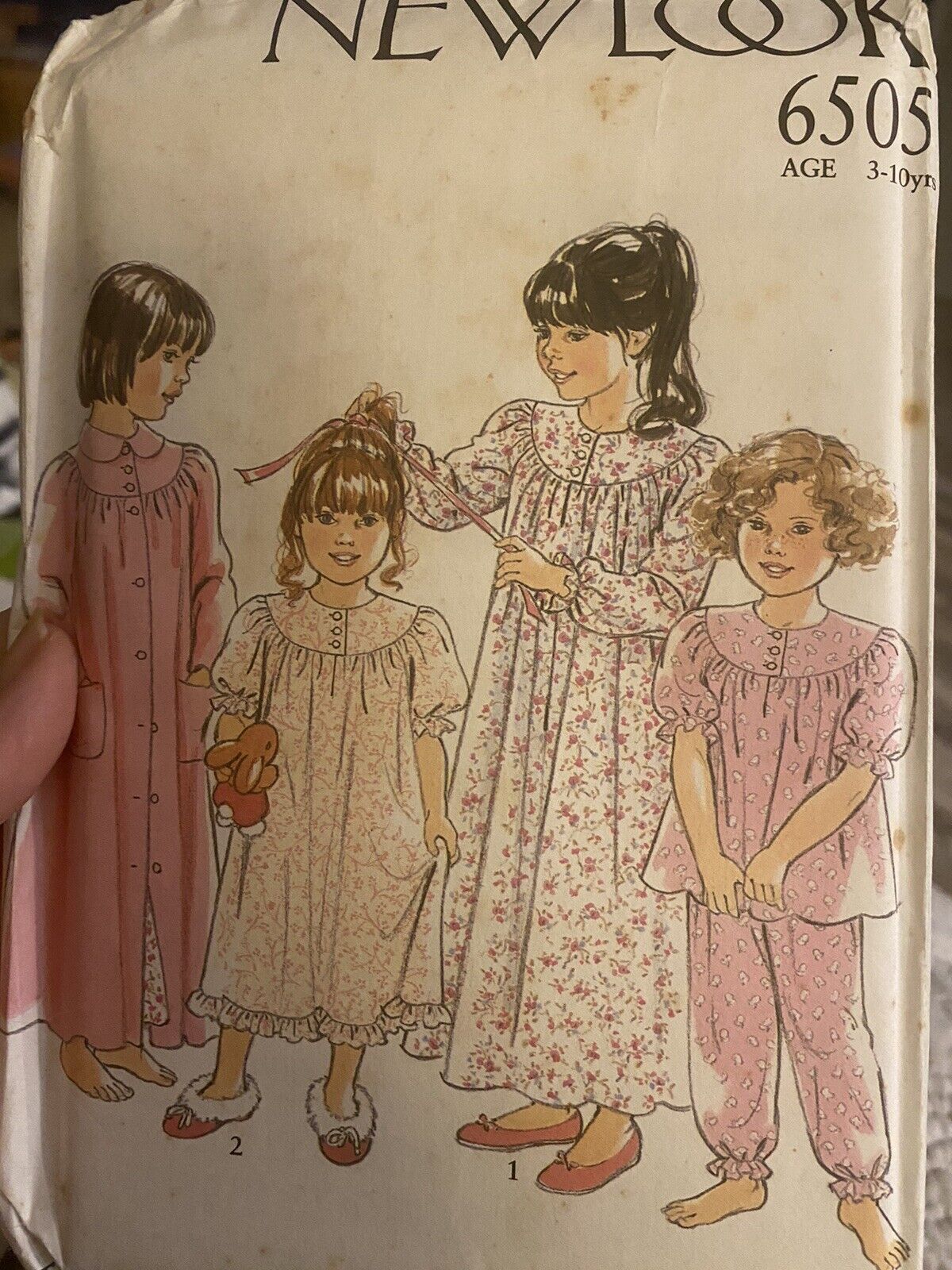 Vintage New Look Girls Pajama Pattern 6505 Size 3-10 Uncut