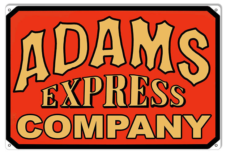ADAMS EXPRESS COMPANY RED YELLOW 18" HEAVY DUTY USA MADE METAL ADVERTISING SIGN ADAMS EXPRESS COMPANY RED YELLOW 18" HEAVY DUTY USA MADE METAL ADVERTISING SIGN