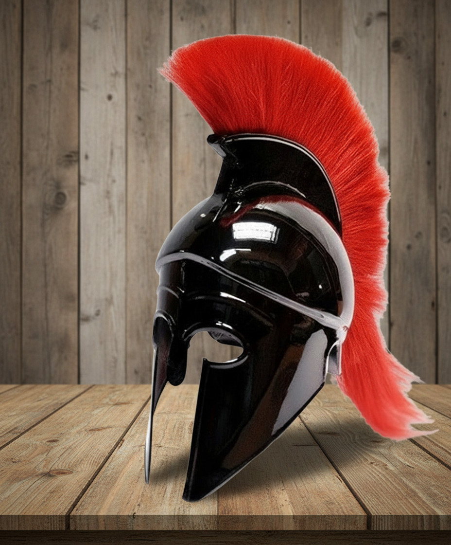 Greek Corinthian Helmet with Red Plume | Corinthian helmet Greek Corinthian Helmet with Red Plume | Corinthian helmet