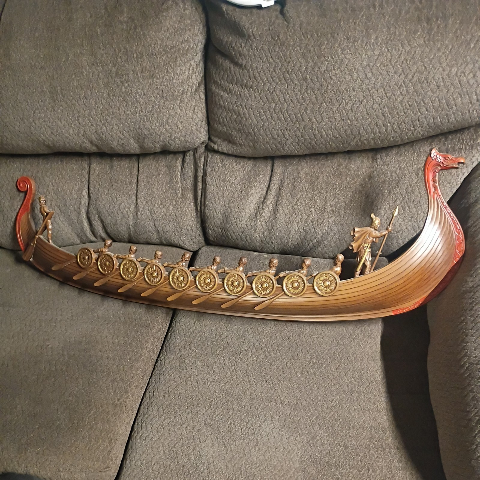 Vintage Mid-Century Syroco Viking Longship 1960 Wall Art 40” Faux Wood Plastic Vintage Mid-Century Syroco Viking Longship 1960 Wall Art 40” Faux Wood Plastic
