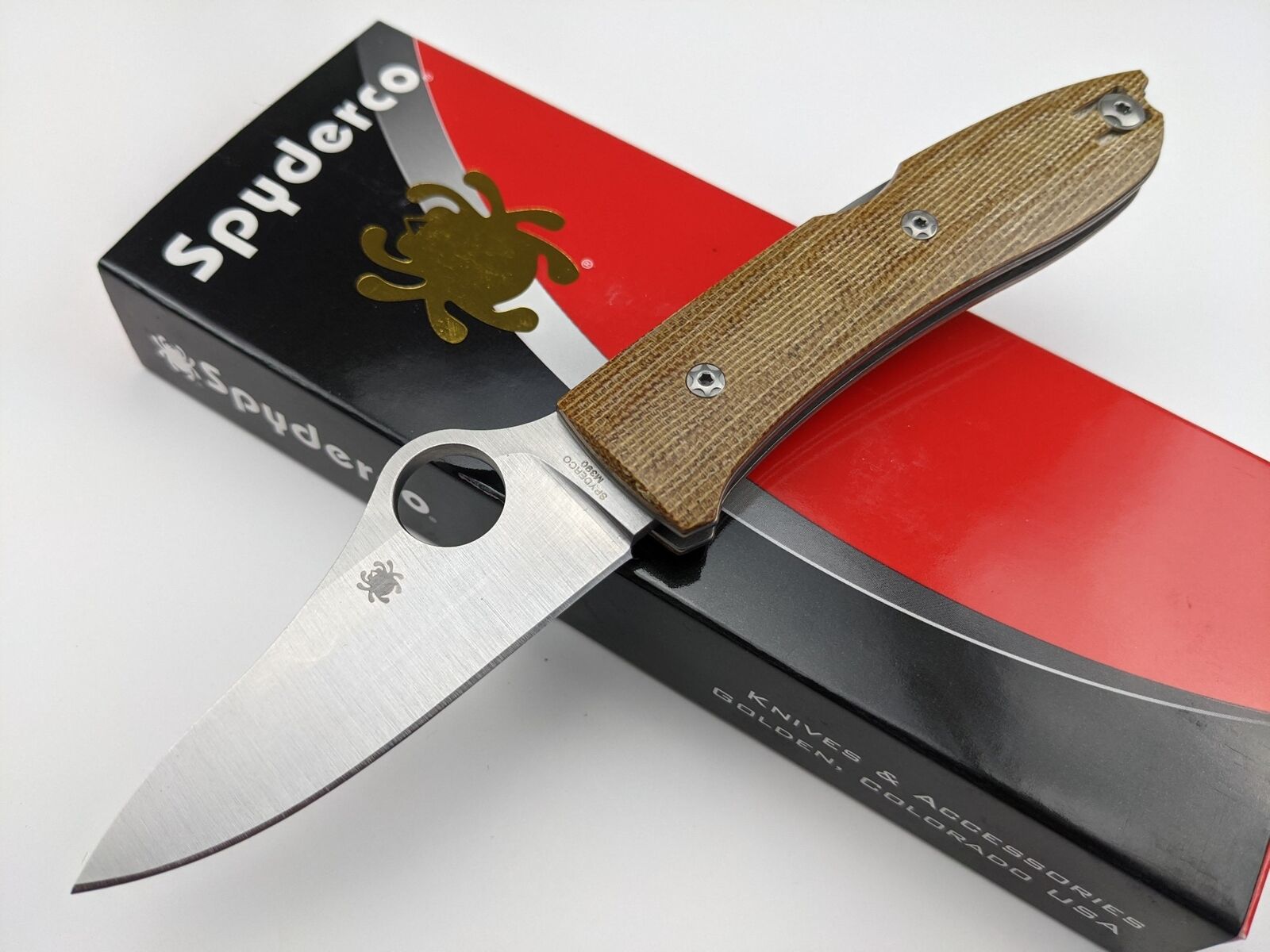 Spyderco SpyOpera Knife LionSteel Italy Brown Folding Knife M390 Steel C255CMP