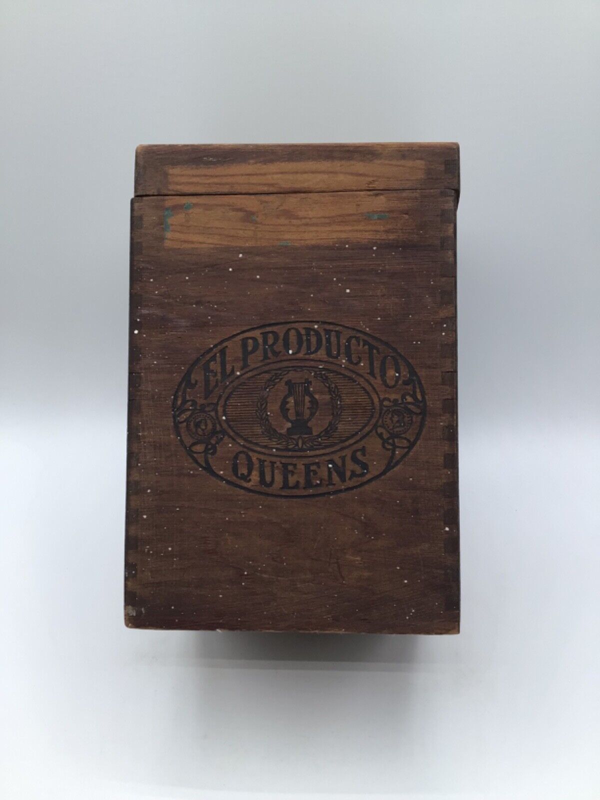 Vintage El Producto Queens Hinged Wood Counter Sales 25 Cent Cigar Box 7”