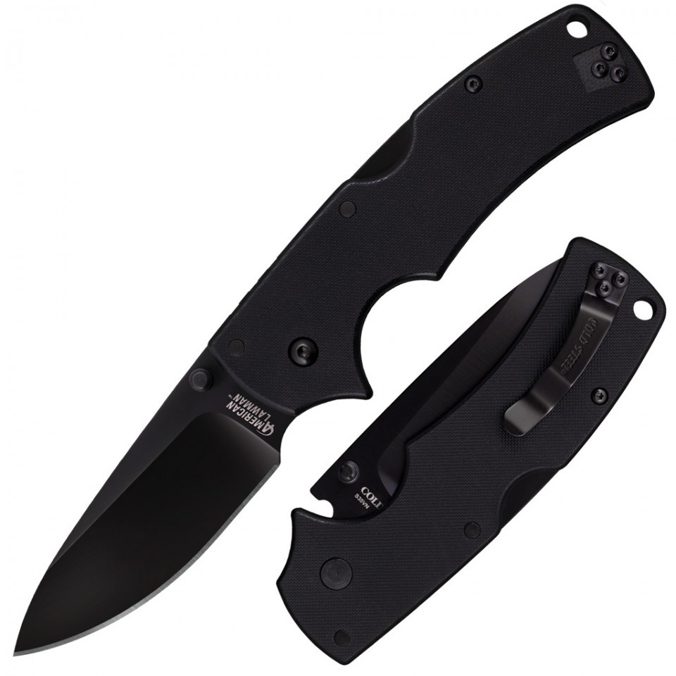 Cold Steel Tactical Black American Lawman Plain Edge S35VN Folding Knife 58B Cold Steel Tactical Black American Lawman Plain Edge S35VN Folding Knife 58B