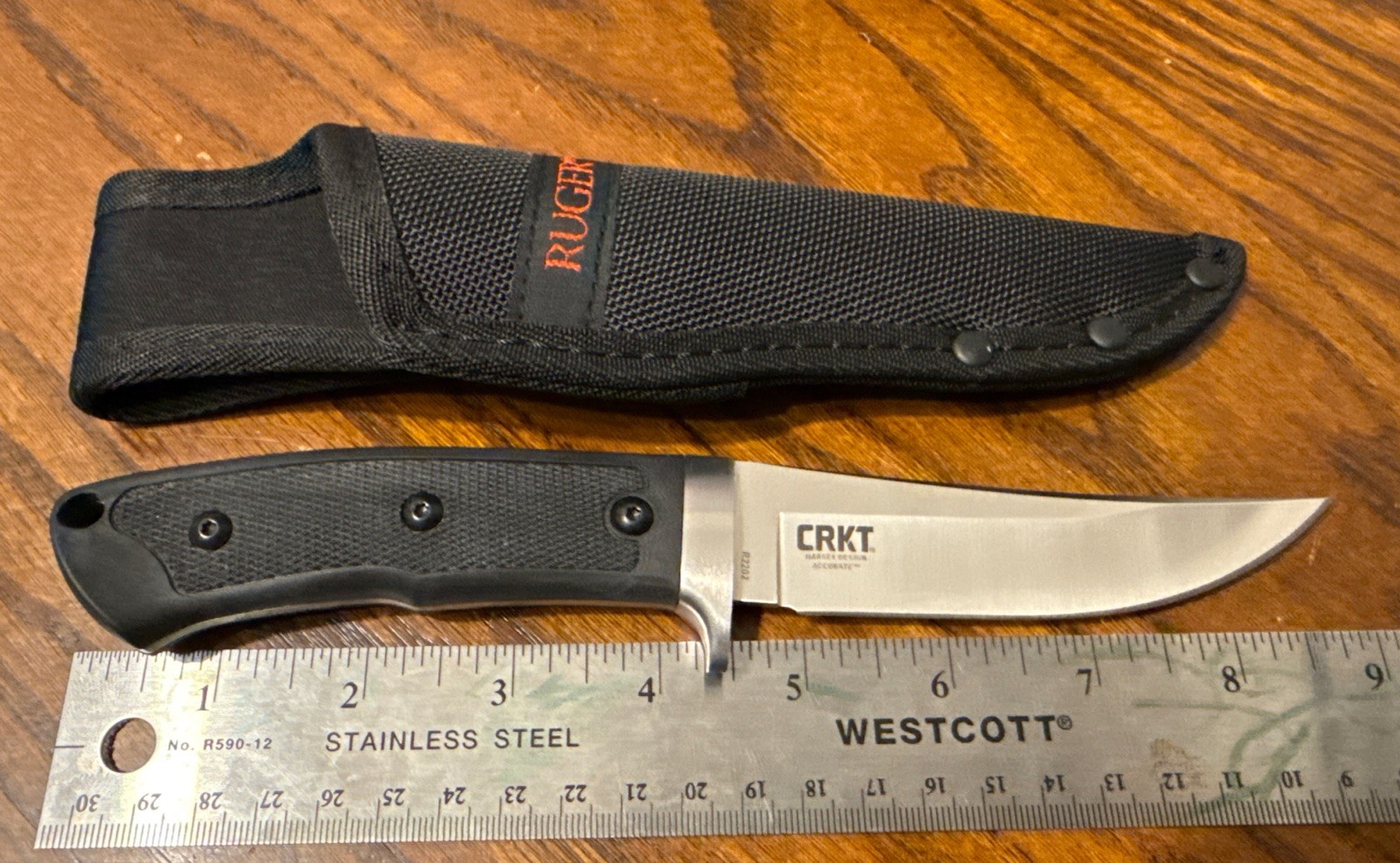 Ruger CRKT R2202 Accurate Fixed Blade Hunting Knife w/Sheath New Ruger CRKT R2202 Accurate Fixed Blade Hunting Knife w/Sheath New