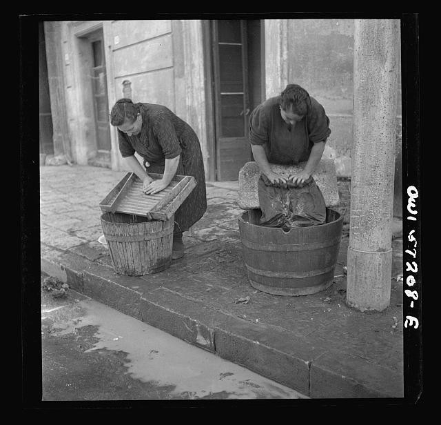 Photo:Women Washing Laundry 1930s 1940s Street Scene