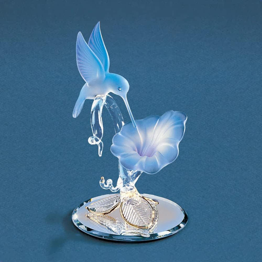 Hummingbird & Blue Flower Glass Figurine Hummingbird & Blue Flower Glass Figurine