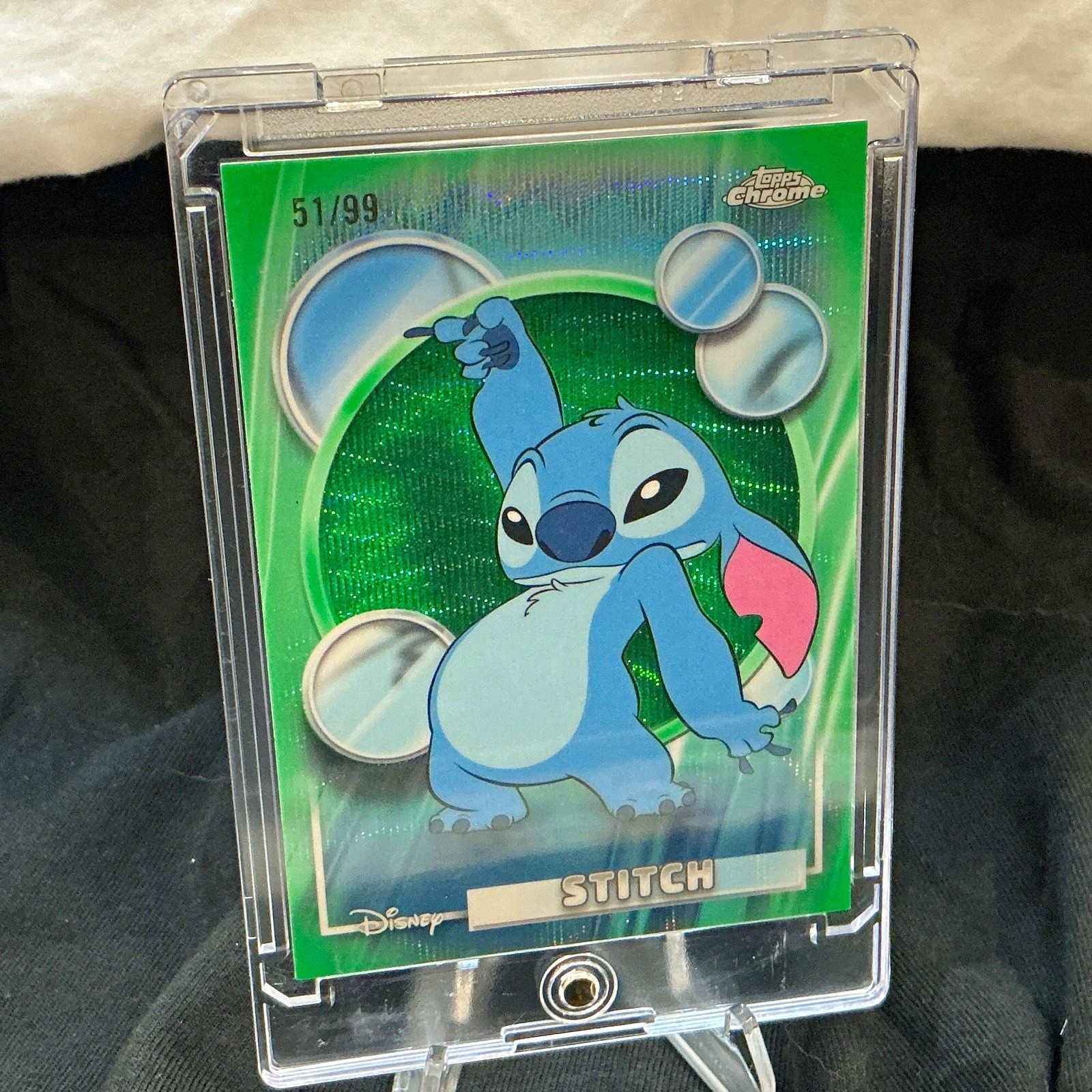 2026 Topps Chrome Disney Stitch #150 Green Refractor 51/99