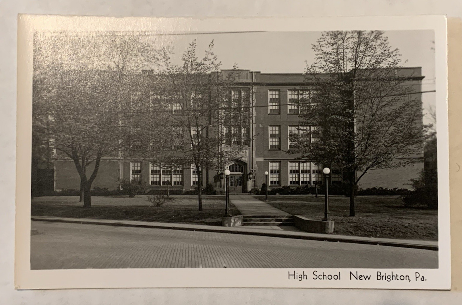 Old PA Postcard High School New Brighton Real Photo Postcard