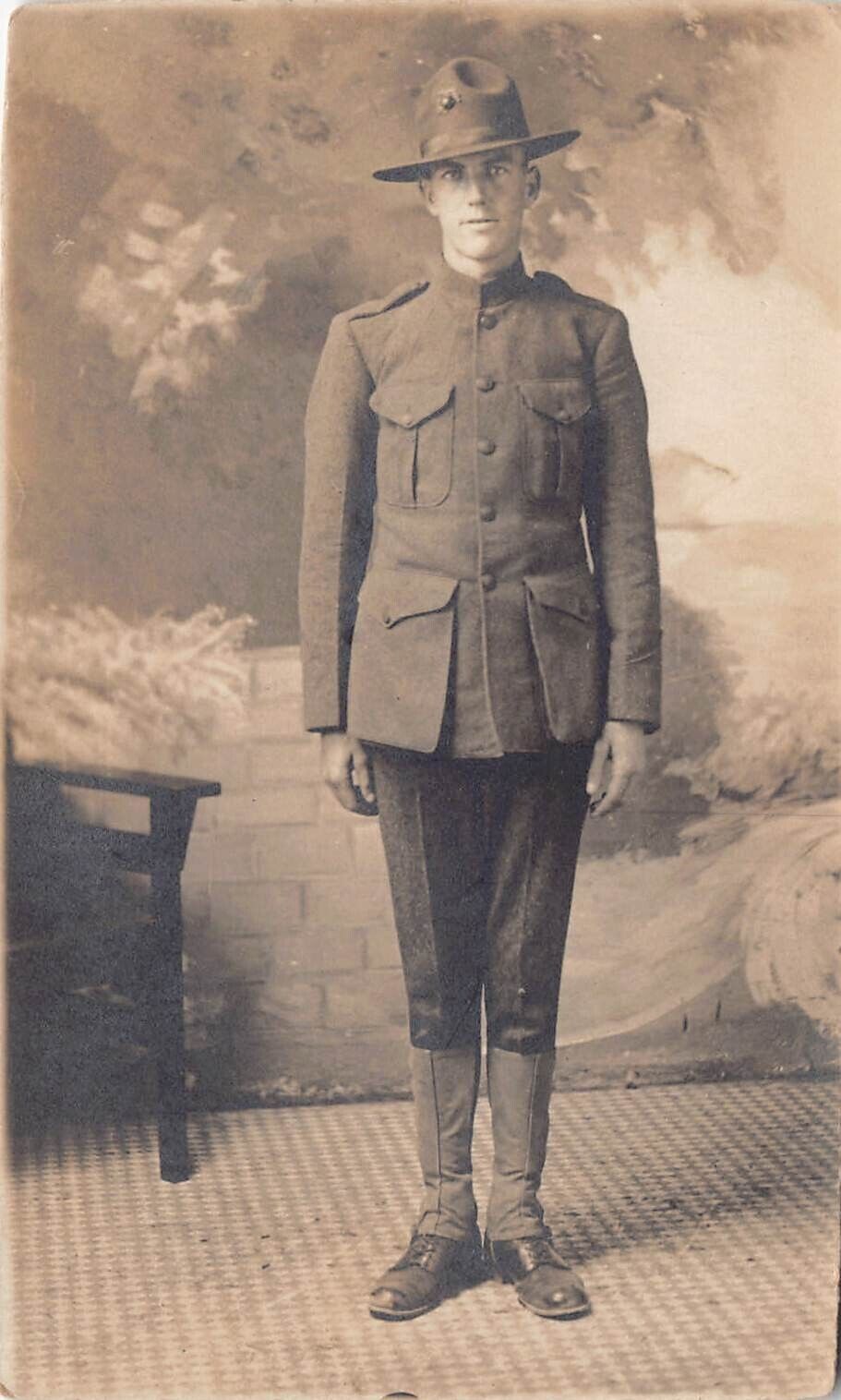 RPPC Marine Corps Lieutenant John Durham 1918 Navy Military Photo Postcard C58