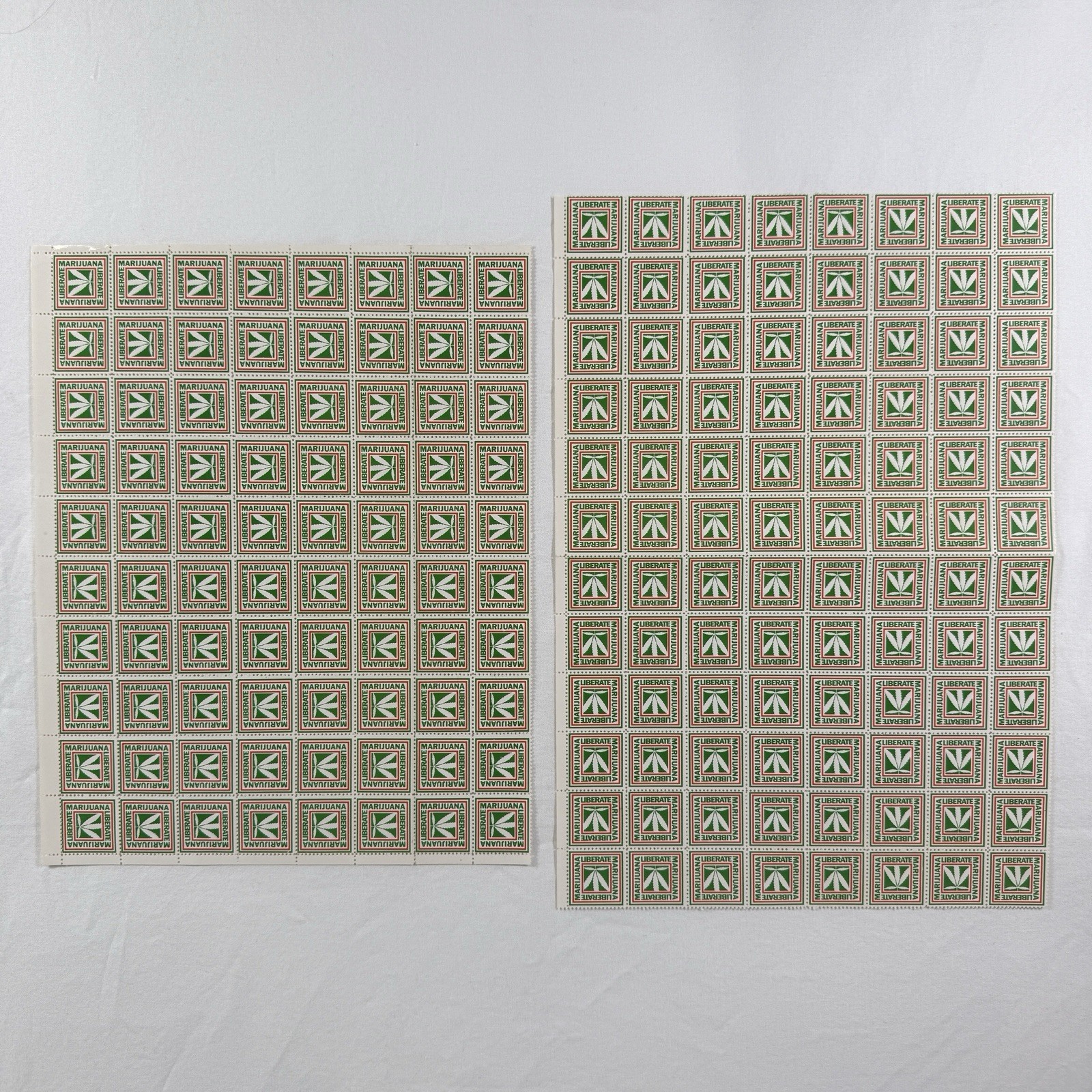 Vintage 1970s NORML Liberate Marijuana Stamps 176 Total 2 Full Sheets Rare Vintage 1970s NORML Liberate Marijuana Stamps 176 Total 2 Full Sheets Rare
