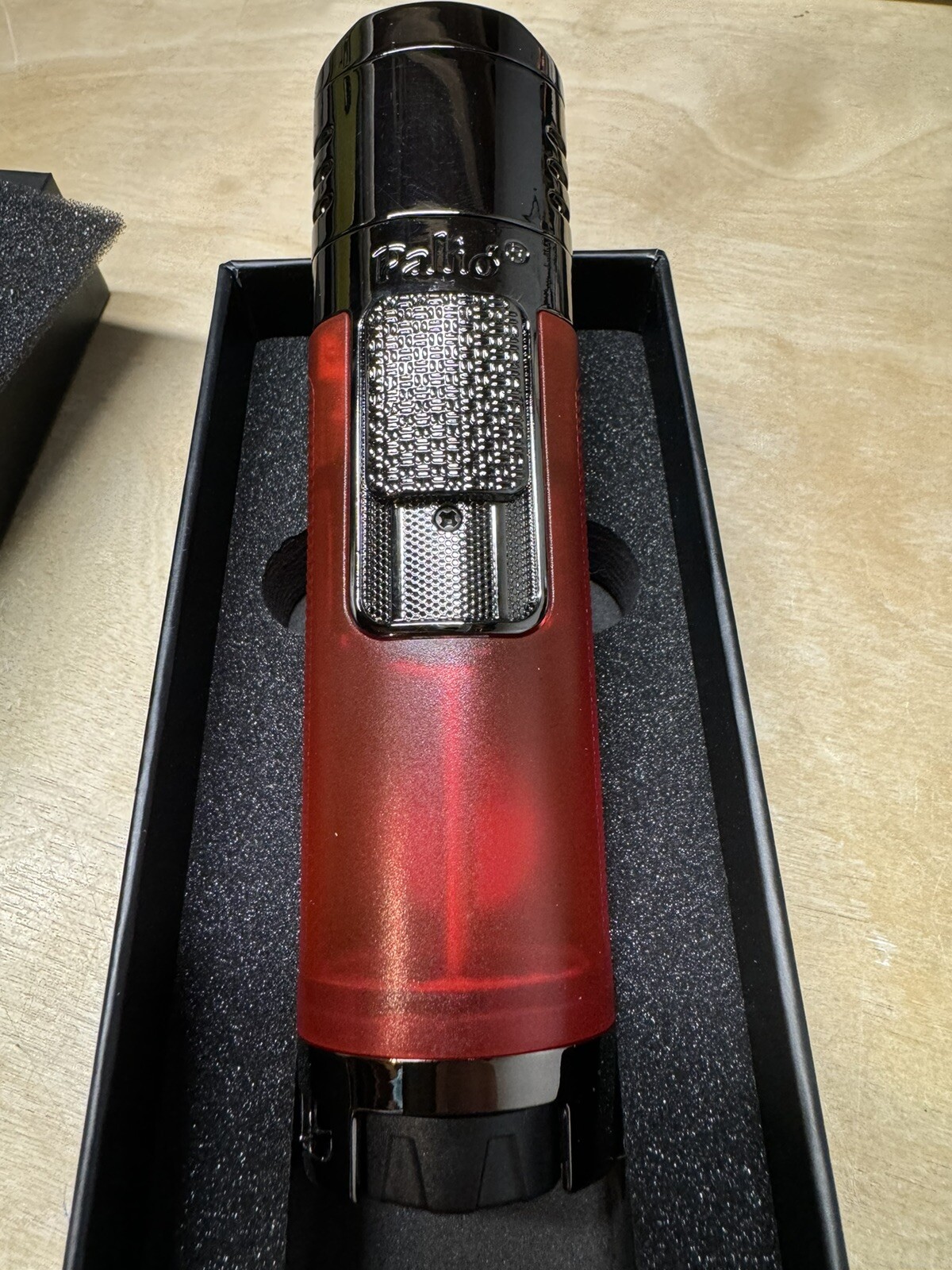 Palio Veneto Quad Jet Torch Lighter - Cigar Rest Cap - Red - New Palio Veneto Quad Jet Torch Lighter - Cigar Rest Cap - Red - New
