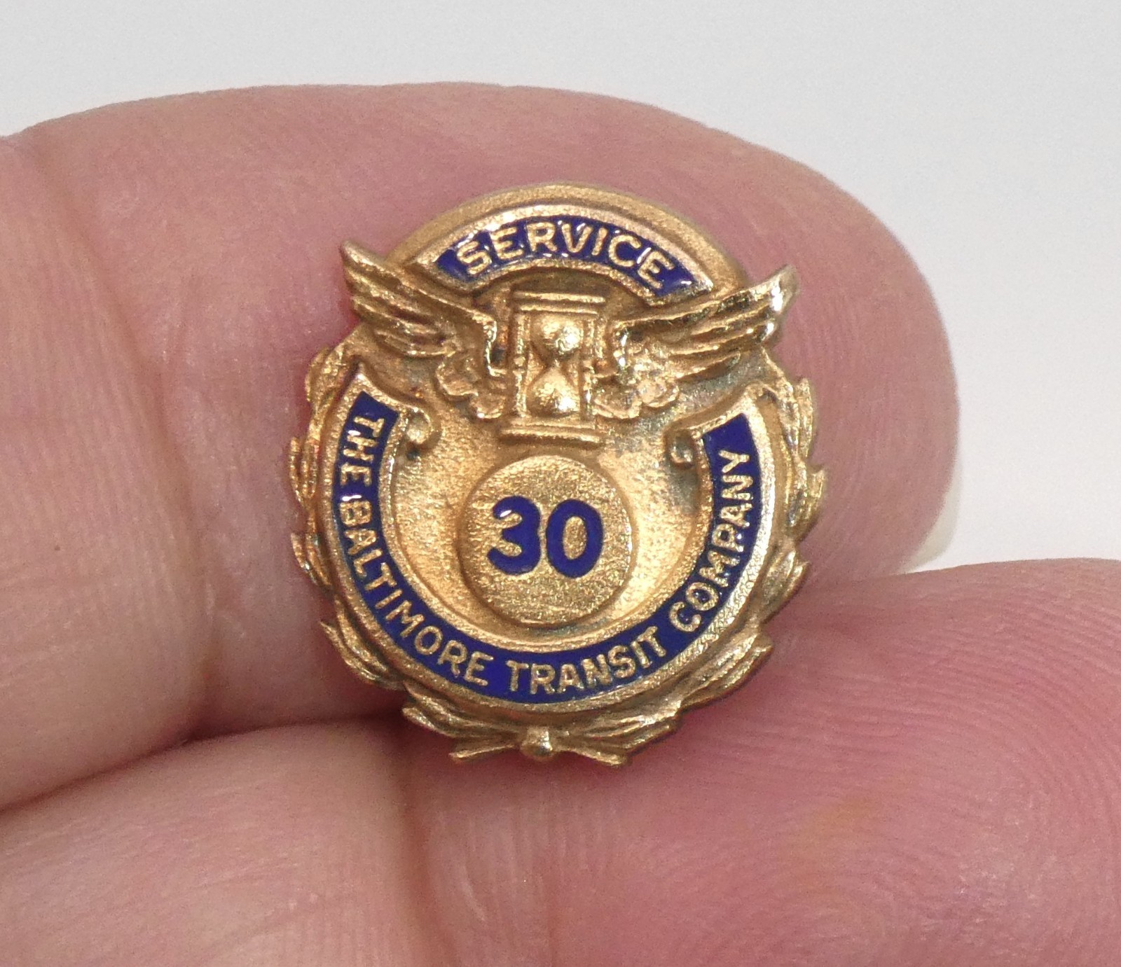 Vintage BALTIMORE TRANSIT COMPANY EMPLOYEE SERVICE PIN 30 Yr 10K Gf Gold Filled Vintage BALTIMORE TRANSIT COMPANY EMPLOYEE SERVICE PIN 30 Yr 10K Gf Gold Filled