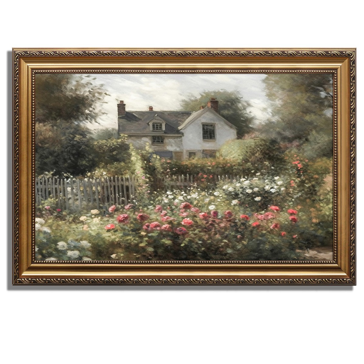 KBKBART Vintage Gold Framed Wall Art, Garden Landscape Paintings 16x24inch KBKBART Vintage Gold Framed Wall Art, Garden Landscape Paintings 16x24inch