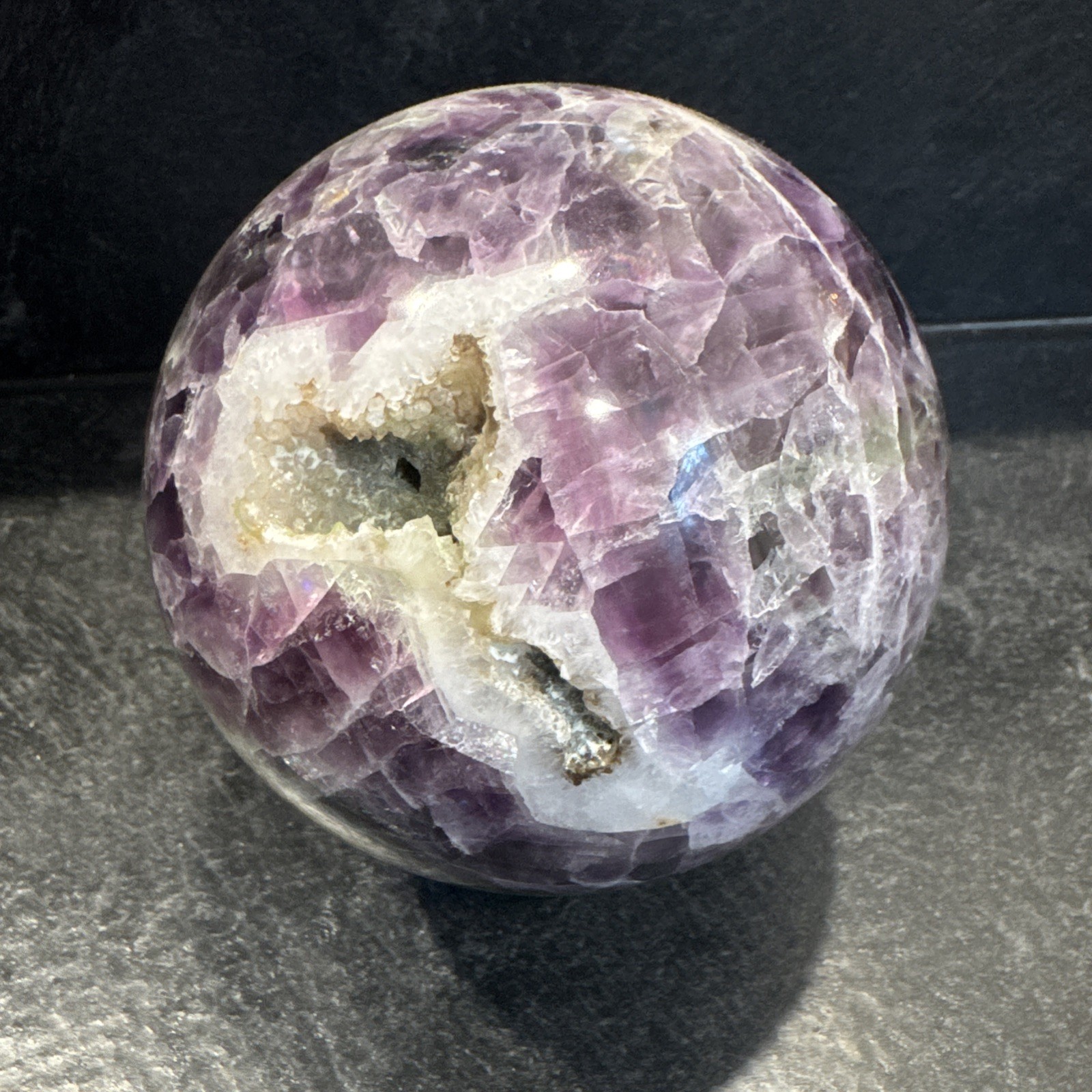5 Lb Druzy Flourite Crystal Sphere 103 mm 5 Lb Druzy Flourite Crystal Sphere 103 mm