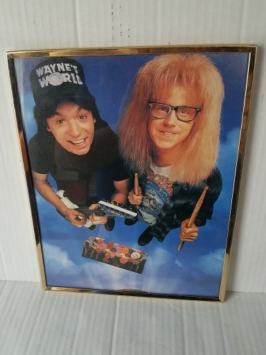 VINTAGE RARE WAYNES WORLD CARNIVAL PRIZE PICTURE/MIRROR FRAMED VINTAGE RARE WAYNES WORLD CARNIVAL PRIZE PICTURE/MIRROR FRAMED