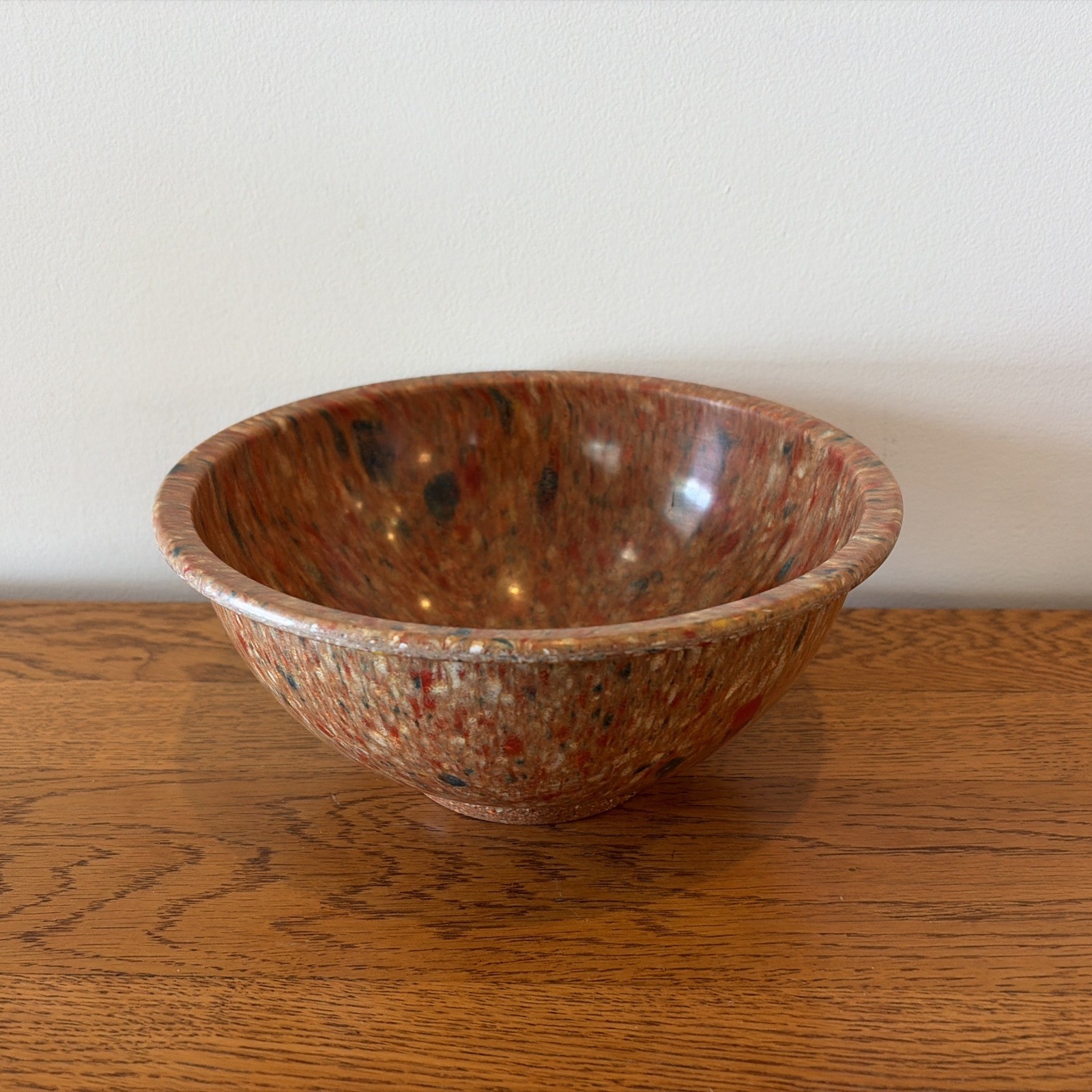 Vintage Texas Ware #118 10" Confetti Splatter Melamine Mixing Bowl Brown Orange Vintage Texas Ware #118 10" Confetti Splatter Melamine Mixing Bowl Brown Orange