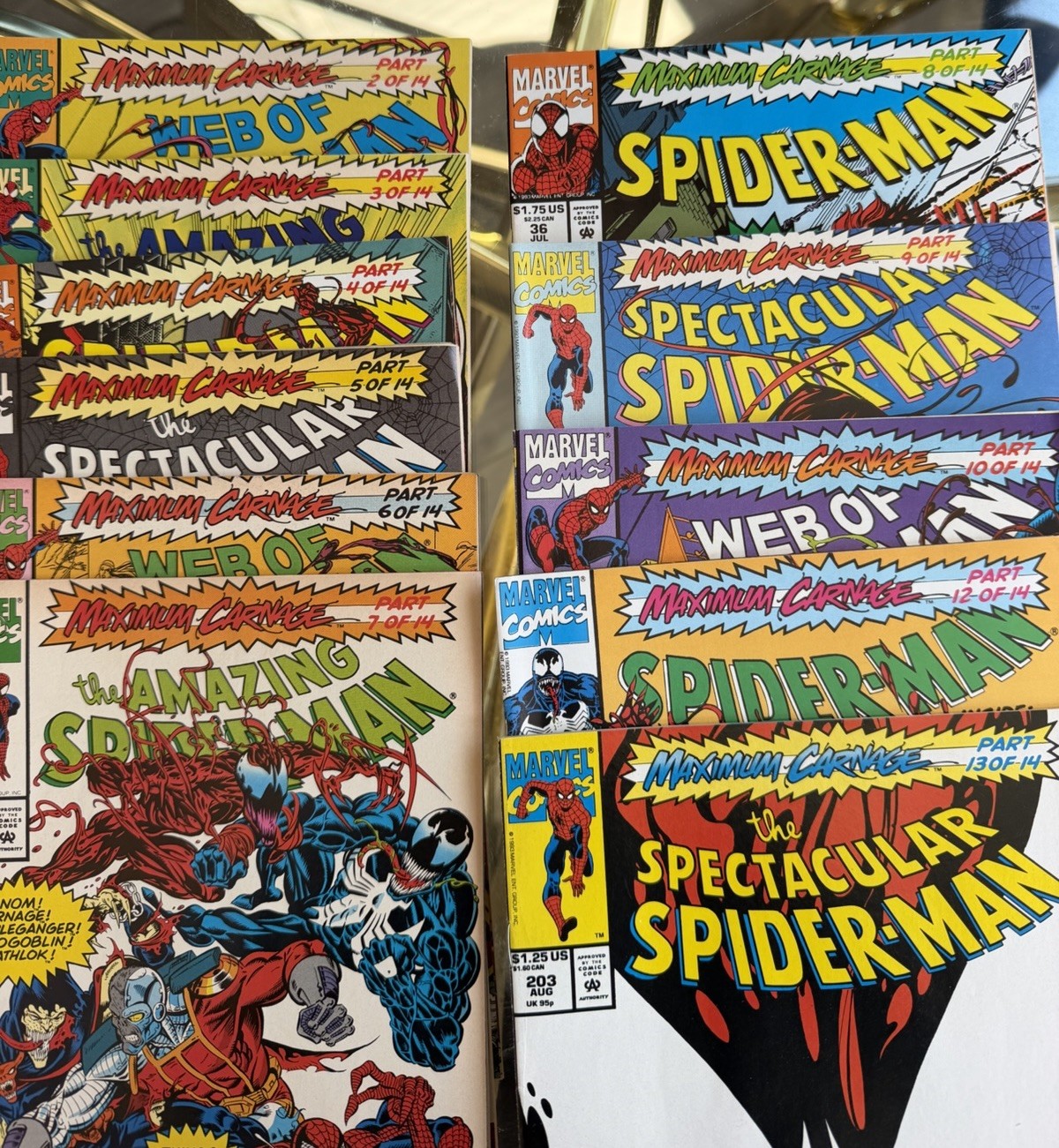 Spider-Man: Maximum Carnage 1993 Marvel Comics – 12 of 14 Part Story Arc Lot