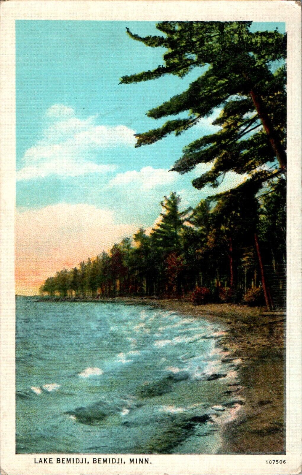Lake Bemidji, Bemidji, Minnesota MN 1936 Postcard