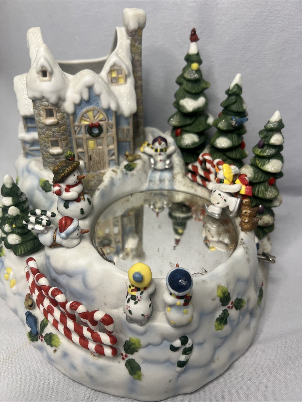 PartyLite Snowbell Candle Holder P7651 Snowman Motion Musical Skating Rink FB PartyLite Snowbell Candle Holder P7651 Snowman Motion Musical Skating Rink FB
