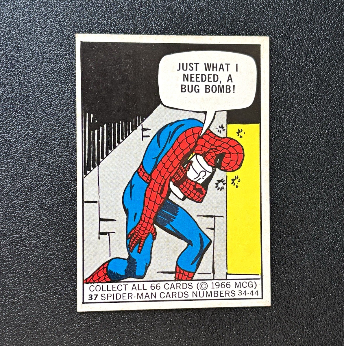 1966 Marvel Spider-Man Cards #37 "Just What I Needed, A Bug Bomb" ( 34 - 44 )