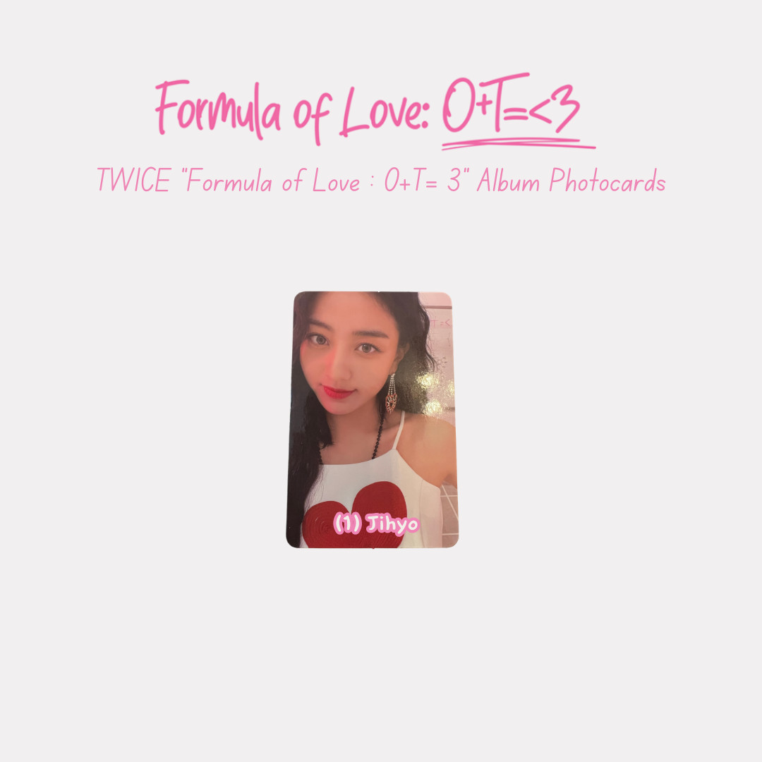 TWICE 트와이스 - 3rd Album “Formula of Love : O+T= 3" Album Photocards/Scratch Cards TWICE 트와이스 - 3rd Album “Formula of Love : O+T= 3" Album Photocards/Scratch Cards