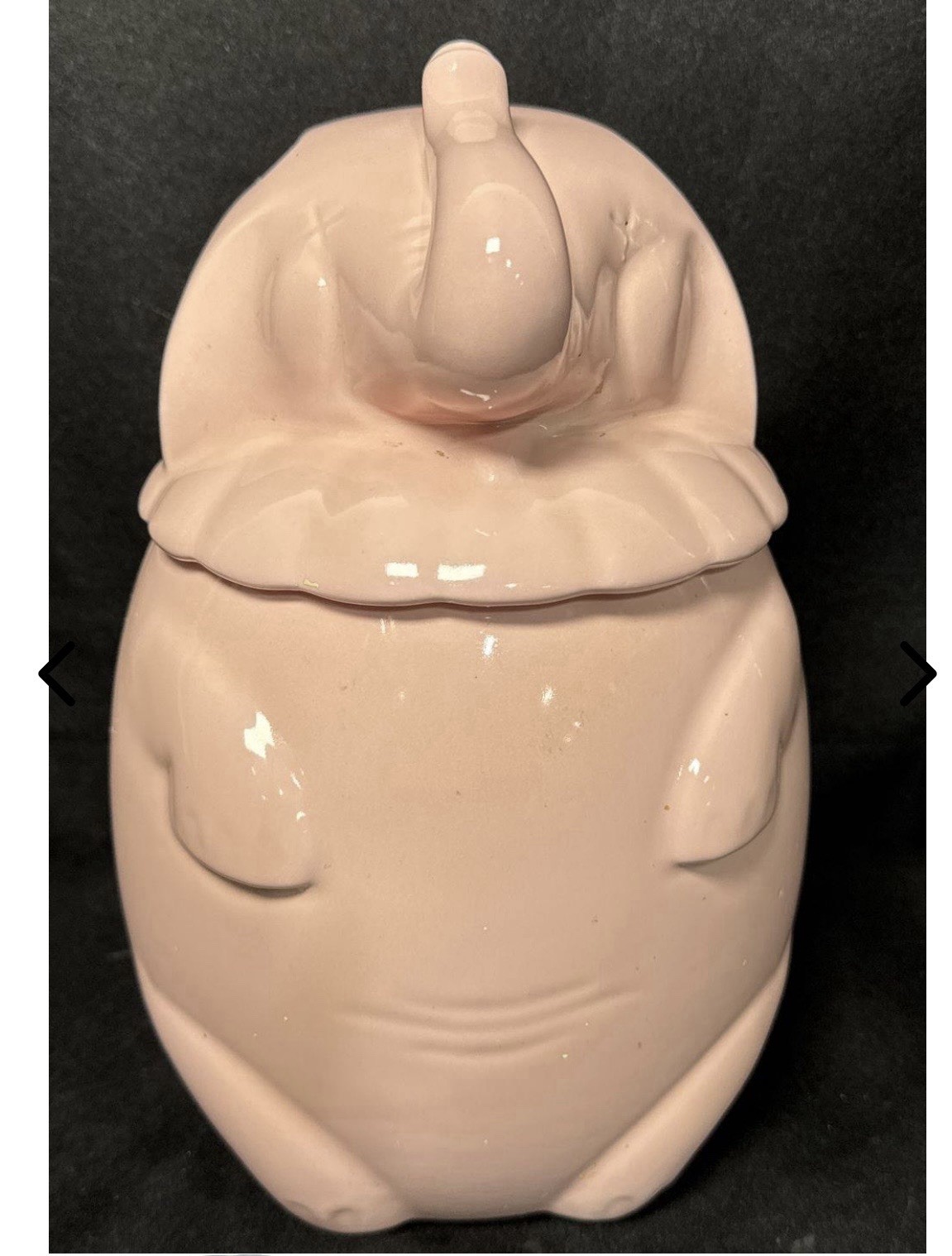 Vintage MCM Stamped Shawnee Pink Elephant Cookie Jar/Ice Bucket