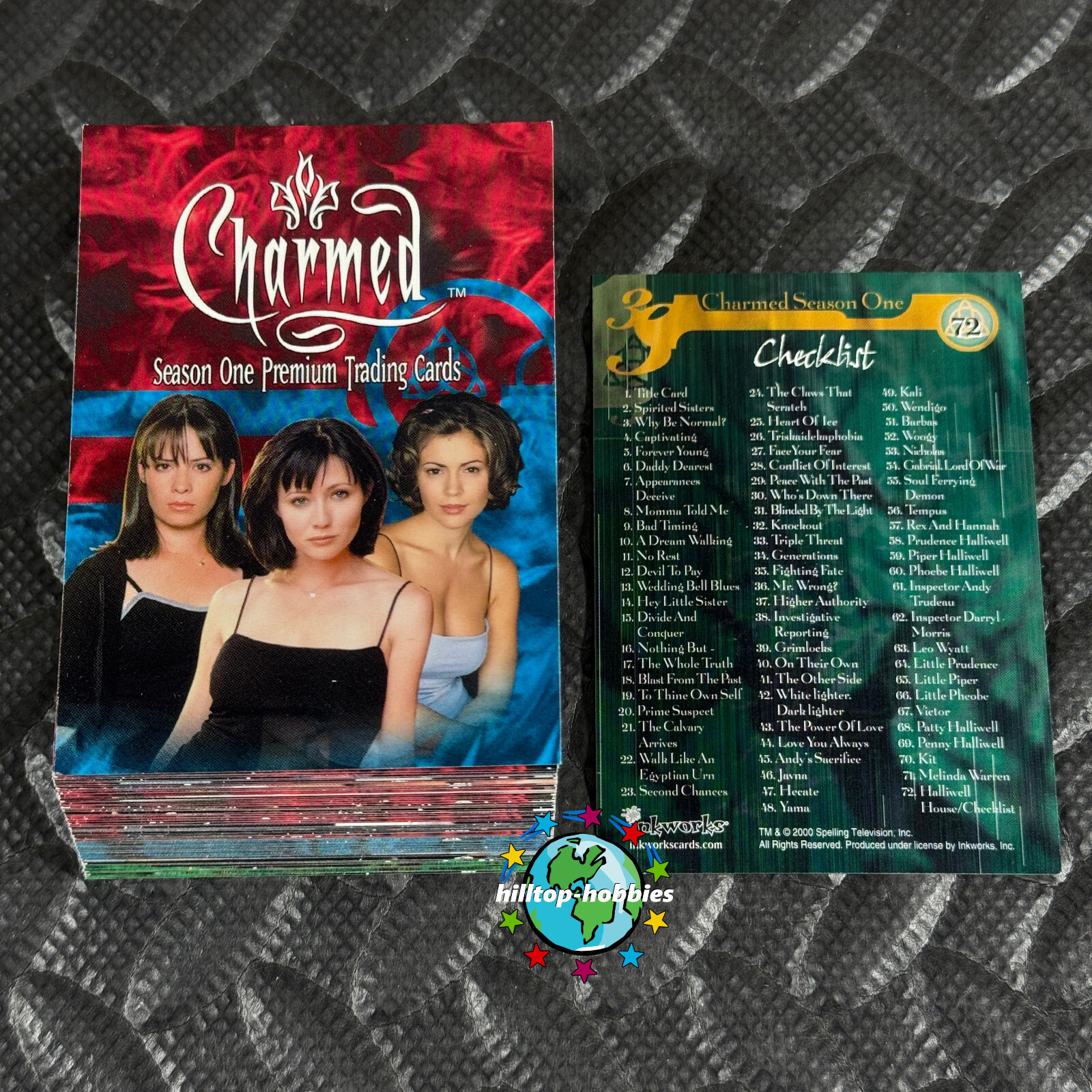 CHARMED SEASON ONE 1st 1 COMPLETE 72-TRADING CARD SET 2000 INKWORKS CHARMED SEASON ONE 1st 1 COMPLETE 72-TRADING CARD SET 2000 INKWORKS