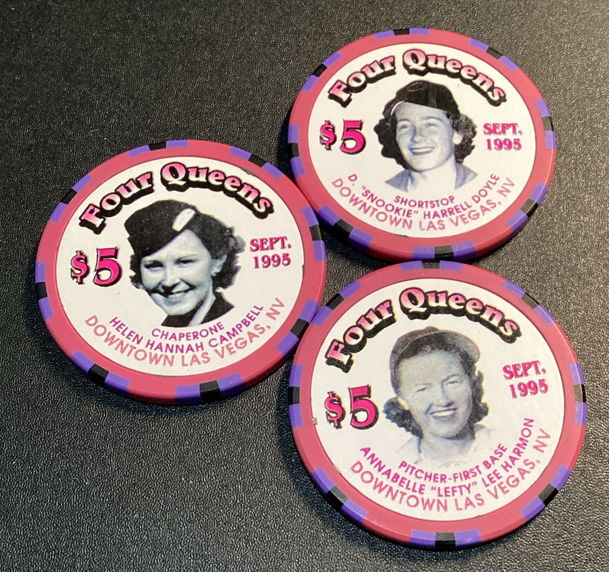 Four Queens $5 Casino Chip Lot-3 Pc- Women’s Baseball League Four Queens $5 Casino Chip Lot-3 Pc- Women’s Baseball League