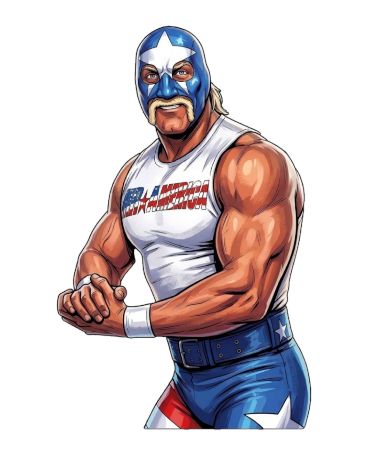WWE Mr America Maybe Hulk Hogan Wrestling Water Resistant Sticker WWF AEW NXT WWE Mr America Maybe Hulk Hogan Wrestling Water Resistant Sticker WWF AEW NXT