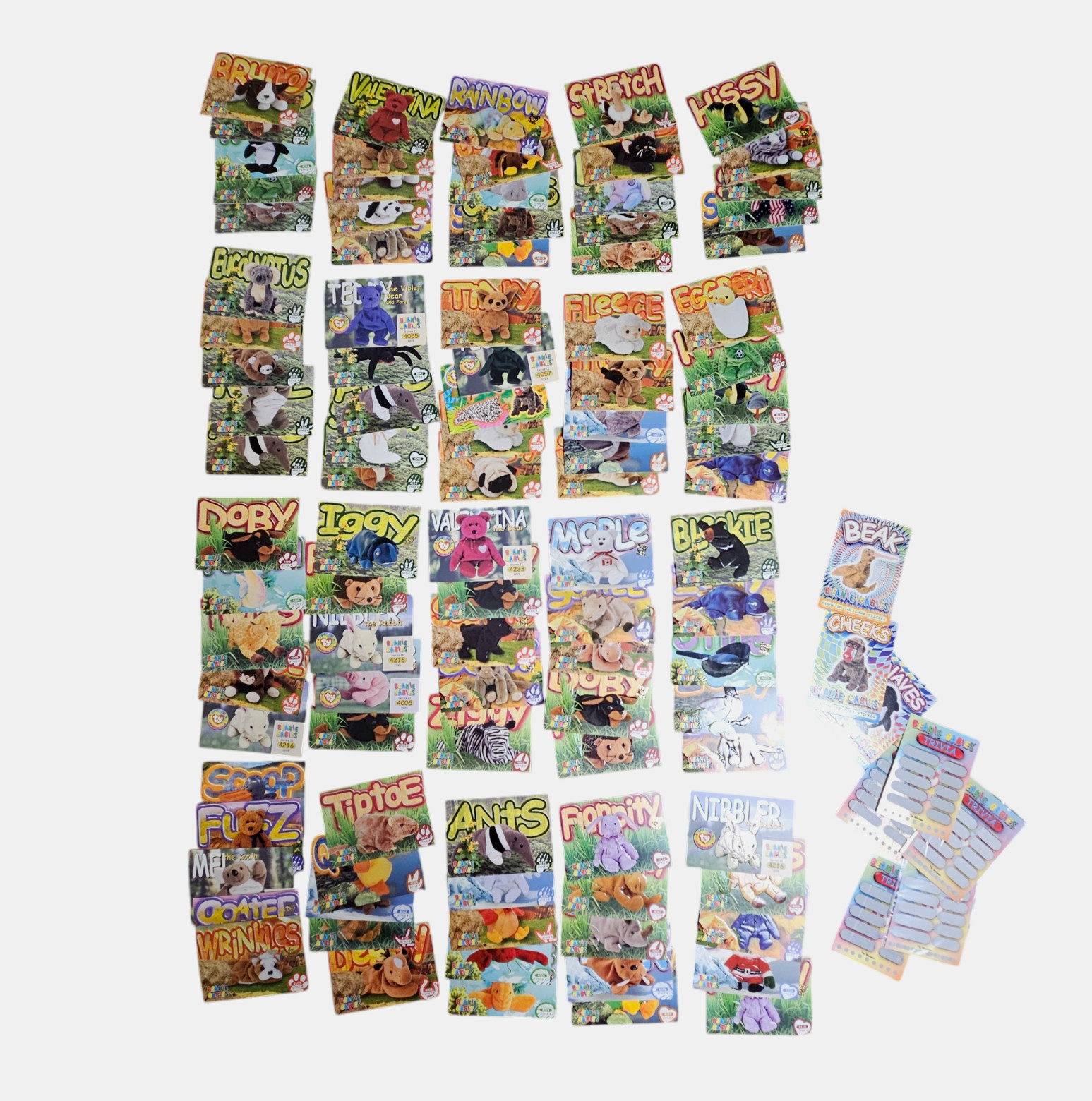 Huge Lot of 100+ Vintage Beanie Babies Collector Cards Trivia Y2K 90s Retro Huge Lot of 100+ Vintage Beanie Babies Collector Cards Trivia Y2K 90s Retro