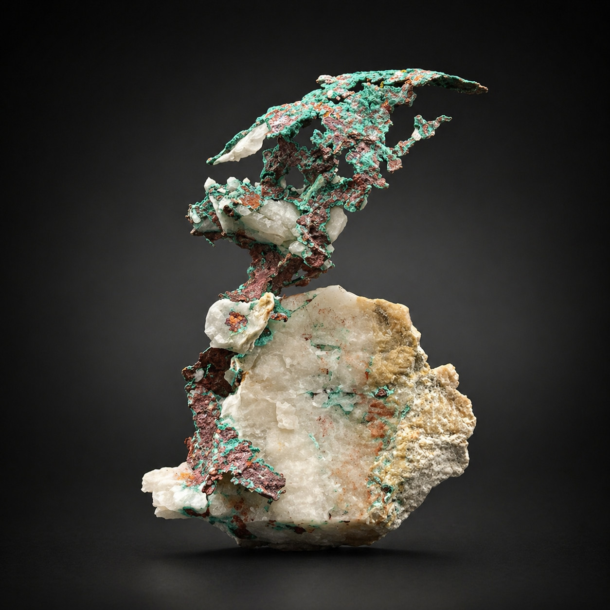 TITLE: Native Copper on Quartz Matrix Specimen – Sculptural Form – 9.247g TITLE: Native Copper on Quartz Matrix Specimen – Sculptural Form – 9.247g