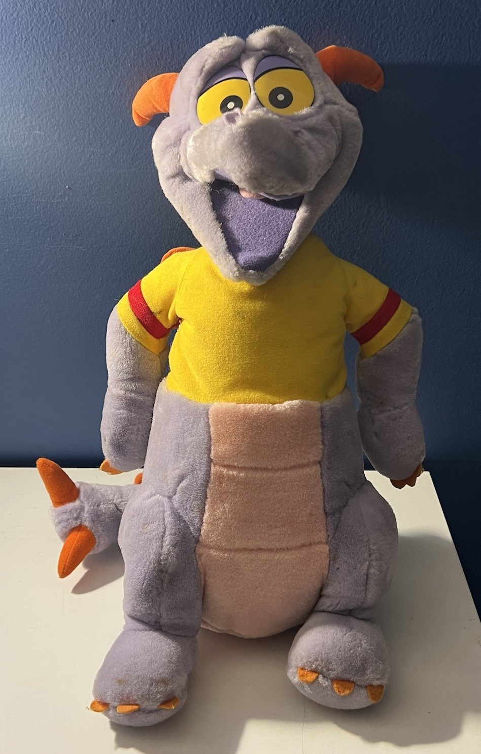 Vintage RARE Disney Figment Dragon Plush Kashmier Hand Puppet Large 28" Epcot.