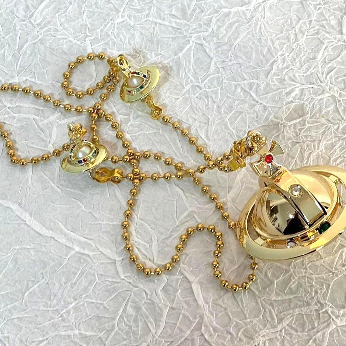 *US Seller* Vivienne Westwood Nana Orb shape Lighter/ Gold/ With Chains in Box