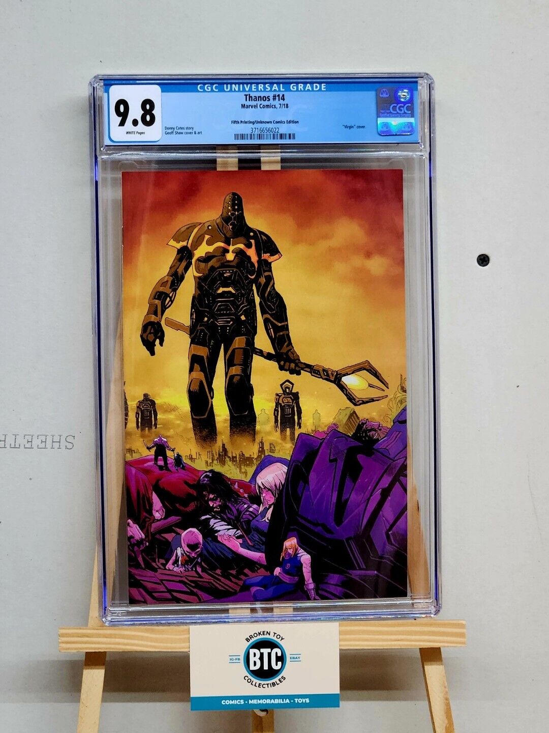 THANOS #14 CGC 9.8 - 5th Printing Unknown Comics edition SHAW Virgin Cover 2018 