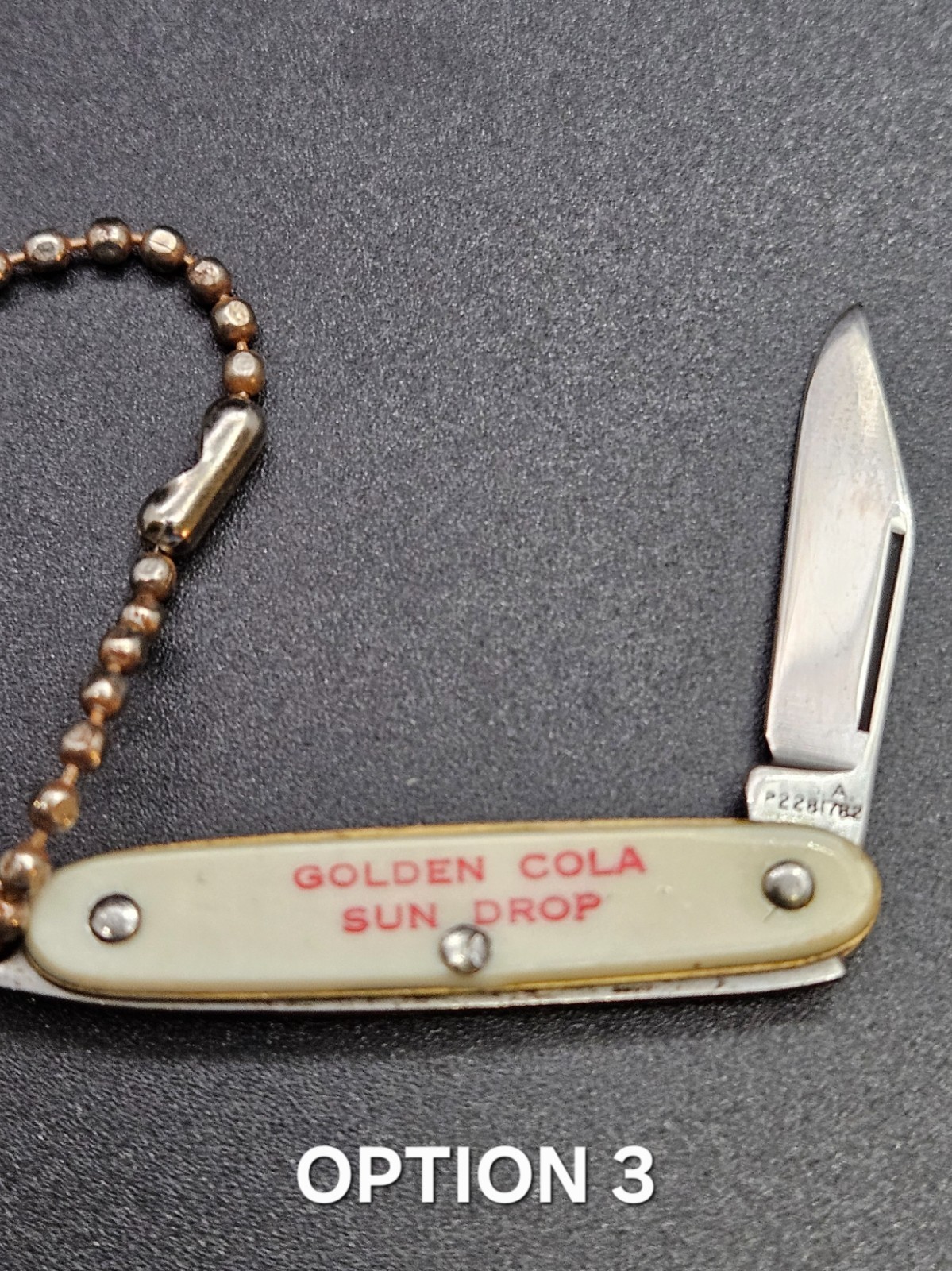 Vintage Golden Cola Sun Drop Mini Pocket Knife Imperial USA Pat Keychain Vintage Golden Cola Sun Drop Mini Pocket Knife Imperial USA Pat Keychain