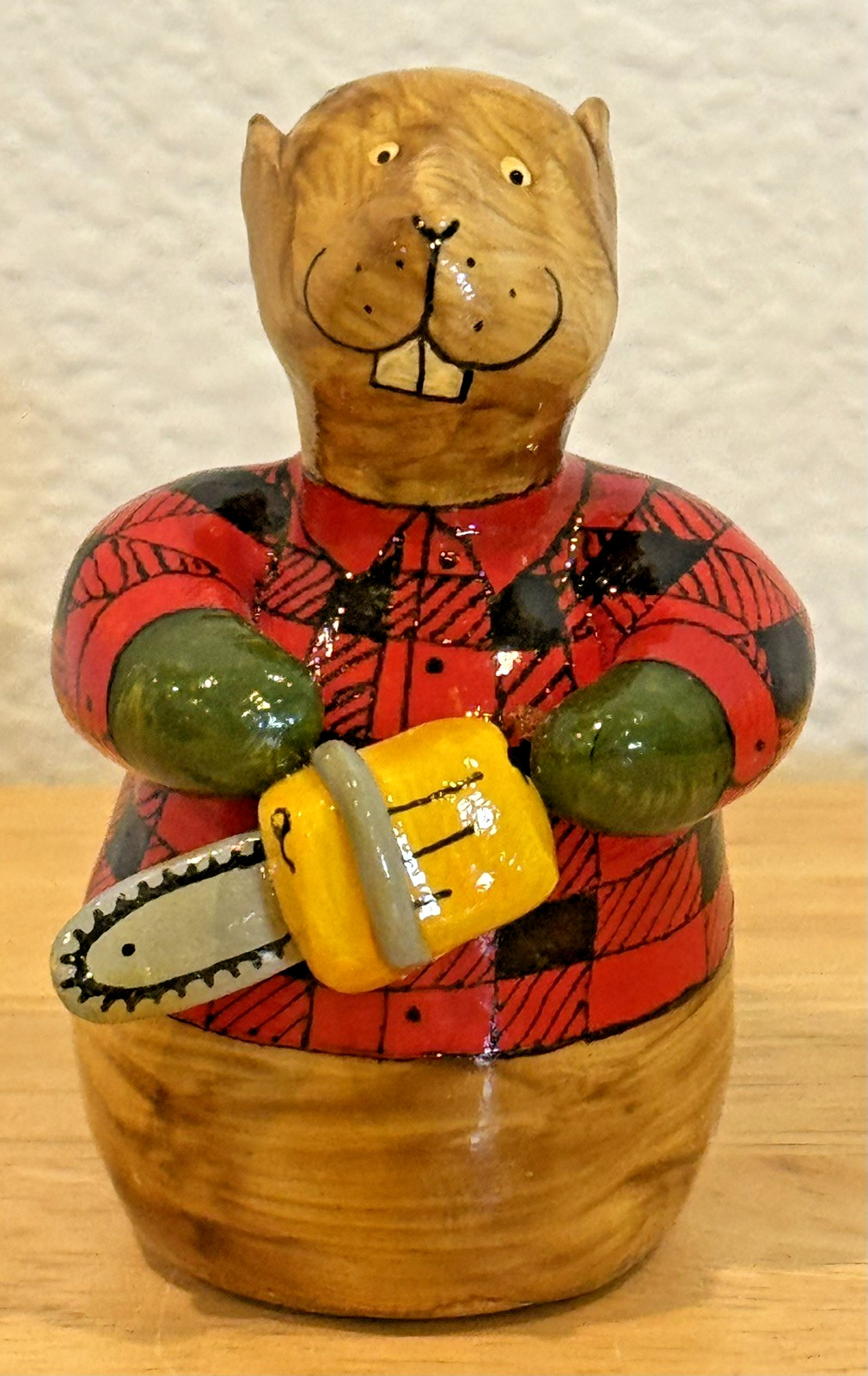 Vintage Rare HTF S. Greenleaf Lumberjack Beaver 2.5" Gypsum Figurine Ornament Vintage Rare HTF S. Greenleaf Lumberjack Beaver 2.5" Gypsum Figurine Ornament