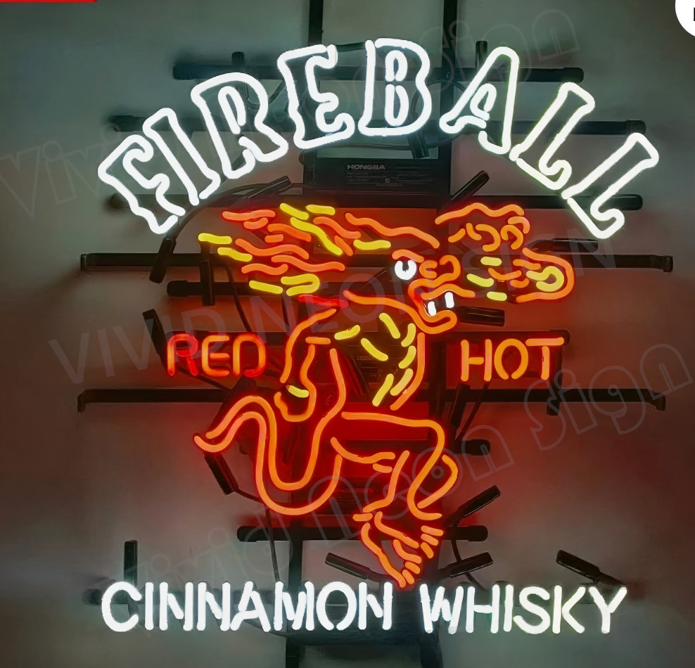 Fireball Red Hot Cinnamon Whisky 24"x22" Neon Sign Beer Bar Wall Decor Room DF Fireball Red Hot Cinnamon Whisky 24"x22" Neon Sign Beer Bar Wall Decor Room DF