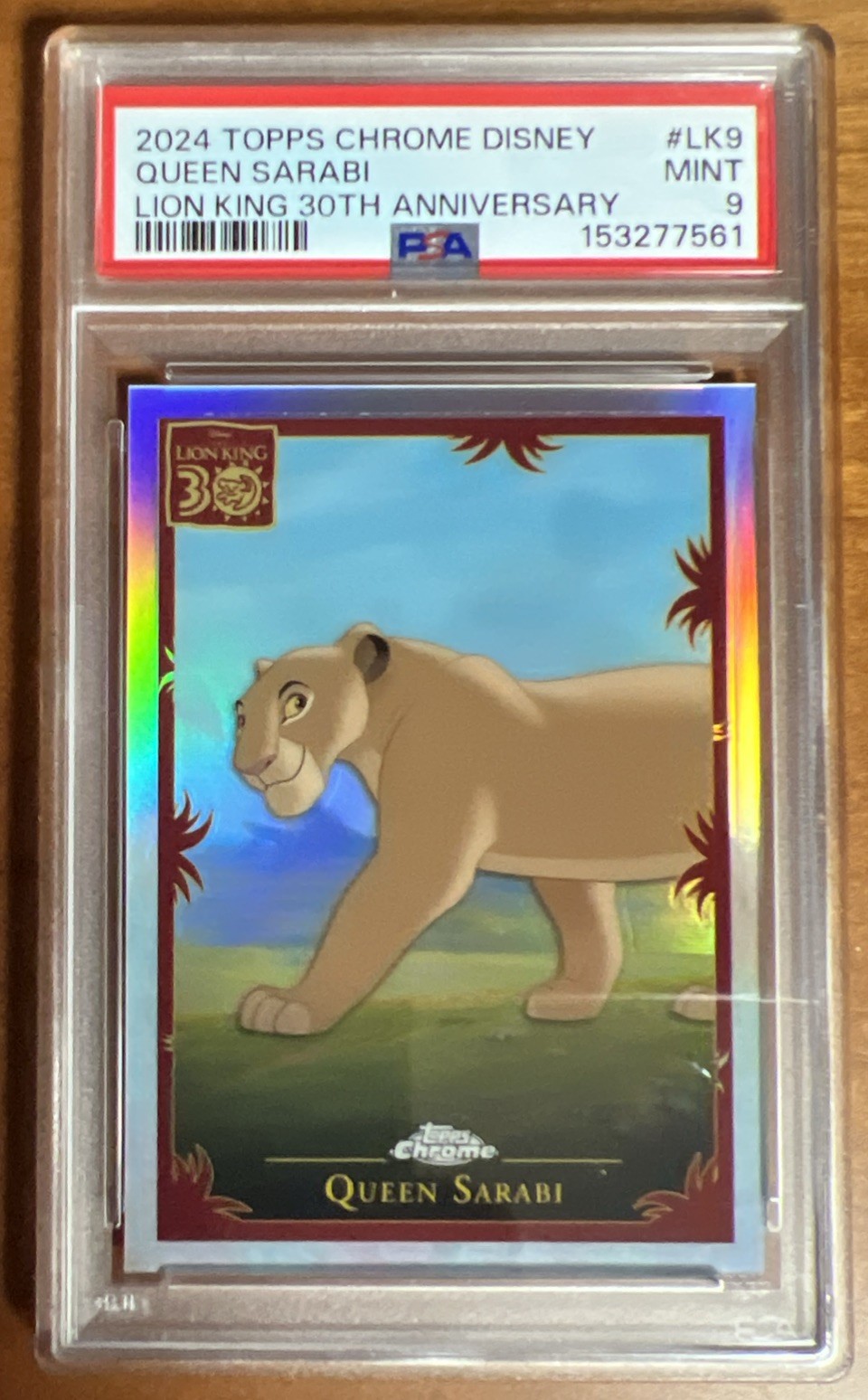 2024 TOPPS CHROME DISNEY QUEEN SARABI 30th ANNIVERSARY LION KING PSA 9 2024 TOPPS CHROME DISNEY QUEEN SARABI 30th ANNIVERSARY LION KING PSA 9