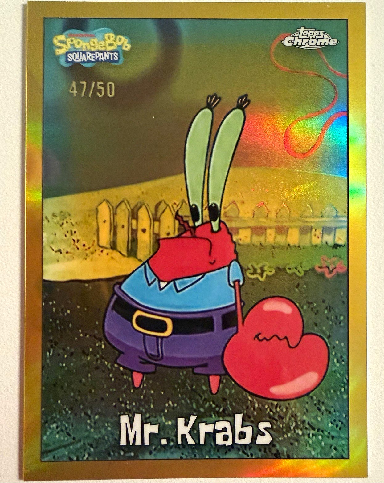 2025 Topps Chrome SpongeBob 25 SpongeBob SquarePants Mr. Krabs #28 47/50