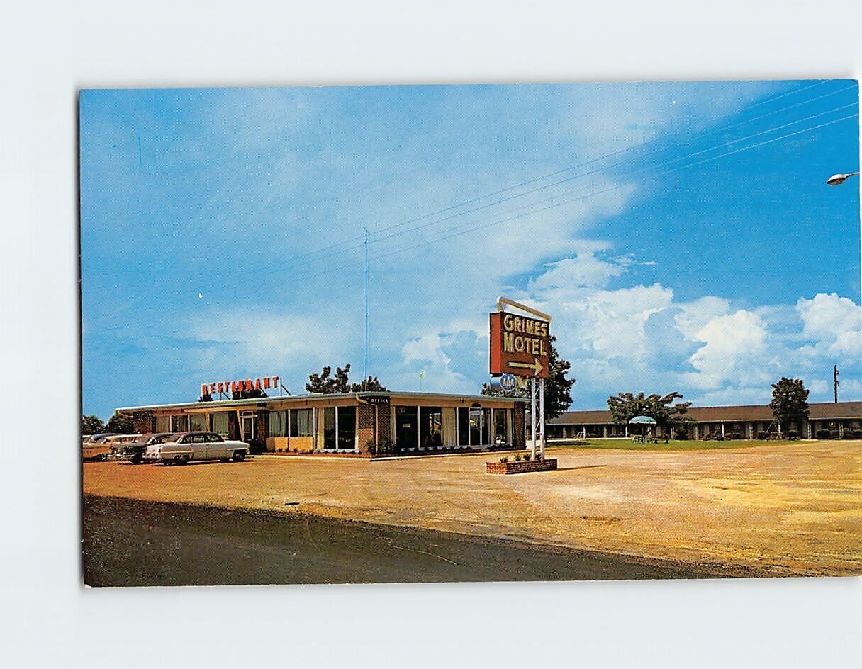 Postcard Grimes Motel and Restaurant Troy Alabama USA