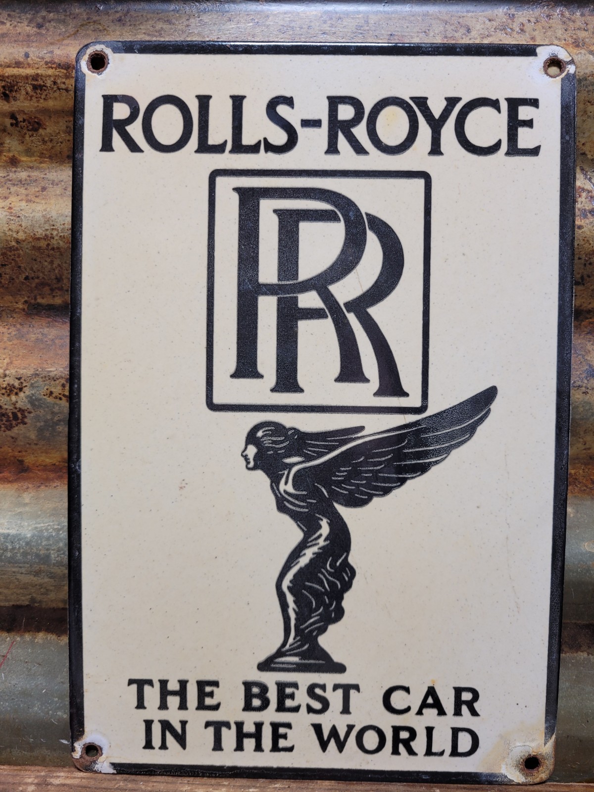 VINTAGE ROLLS ROYCE PORCELAIN SIGN OLD ENGLAND LUXURY AUTOMOBILE AUTO GAS CAR VINTAGE ROLLS ROYCE PORCELAIN SIGN OLD ENGLAND LUXURY AUTOMOBILE AUTO GAS CAR