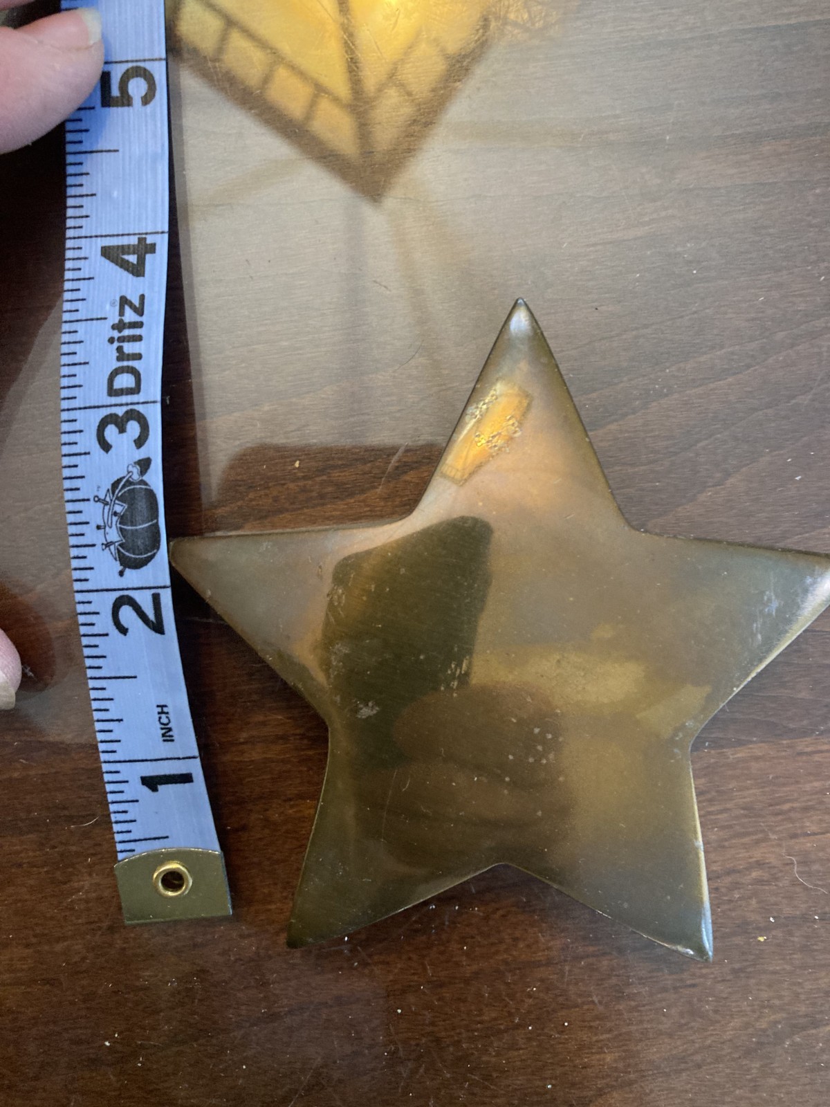 Vintage 1980's Domed STAR Solid Brass Paperweight- Felt Backing- 17.1 Oz. Nice Vintage 1980's Domed STAR Solid Brass Paperweight- Felt Backing- 17.1 Oz. Nice