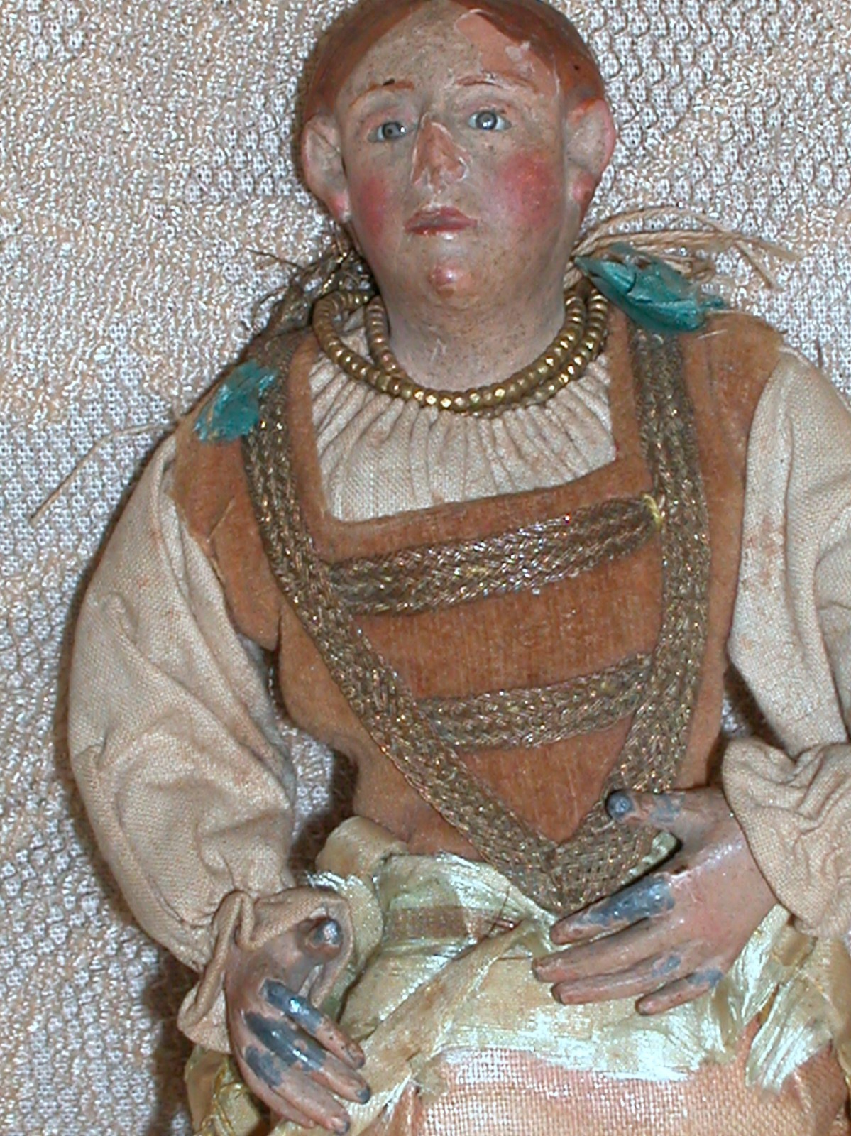 Early Antique Neapolitan Terracotta Creche Figure Women 7-1/4" Early Antique Neapolitan Terracotta Creche Figure Women 7-1/4"