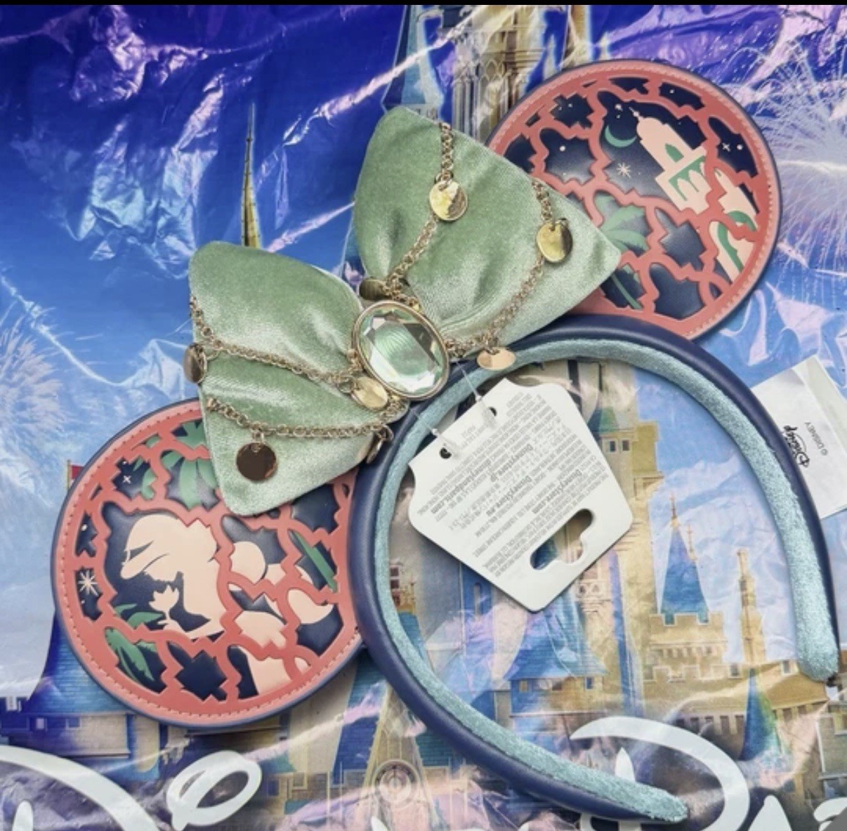 Disney Parks 2026 Epcot Morocco Princess Jasmine Aladdin Headband Bow Ears NEW Disney Parks 2026 Epcot Morocco Princess Jasmine Aladdin Headband Bow Ears NEW