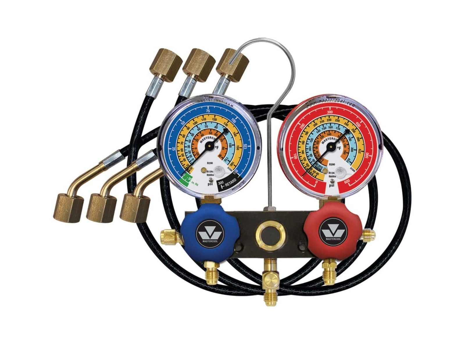 Mastercool 93524-TP Aluminum Charging Manifold with 24" Hoses R600a R290 R134... Mastercool 93524-TP Aluminum Charging Manifold with 24" Hoses R600a R290 R134...
